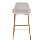 Daniella Gold Metal White Velvet Contemporary Bar Stools (Set of 2) 16 Daniella Gold Metal White Velvet Contemporary Bar Stools (Set of 2)
