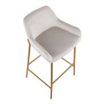 Daniella Gold Metal White Velvet Contemporary Bar Stools (Set of 2) 17 Daniella Gold Metal White Velvet Contemporary Bar Stools (Set of 2)