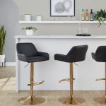 Daniella Gold and Black Contemporary Adjustable Barstool (Set of 2) 12 Daniella Gold and Black Contemporary Adjustable Barstool (Set of 2)