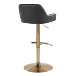 Daniella Gold and Black Contemporary Adjustable Barstool (Set of 2) 16 Daniella Gold and Black Contemporary Adjustable Barstool (Set of 2)