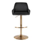 Daniella Gold and Black Contemporary Adjustable Barstool (Set of 2) 18 Daniella Gold and Black Contemporary Adjustable Barstool (Set of 2)