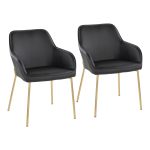 Daniella Gold and Black Contemporary Dining Chairs (Set of 2)