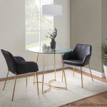 Daniella Gold and Black Contemporary Dining Chairs (Set of 2)
