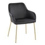 Daniella Gold and Black Contemporary Dining Chairs (Set of 2)
