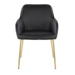 Daniella Gold and Black Contemporary Dining Chairs (Set of 2)
