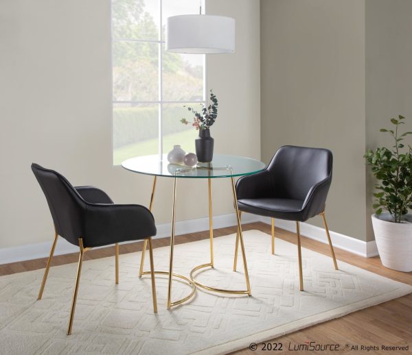 Daniella Gold and Black Contemporary Dining Chairs Set of 2