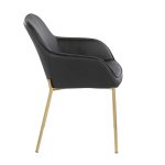 Daniella Gold and Black Faux Leather Contemporary Dining Chairs (Set of 2) 13 Daniella Gold and Black Faux Leather Contemporary Dining Chairs (Set of 2)