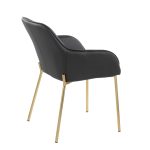 Daniella Gold and Black Faux Leather Contemporary Dining Chairs (Set of 2) 14 Daniella Gold and Black Faux Leather Contemporary Dining Chairs (Set of 2)