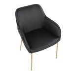 Daniella Gold and Black Faux Leather Contemporary Dining Chairs (Set of 2) 17 Daniella Gold and Black Faux Leather Contemporary Dining Chairs (Set of 2)