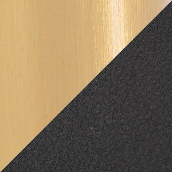 Daniella Gold and Black Faux Leather Contemporary Dining Chairs Set of 2 8