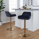 Daniella Gold and Black Velvet Contemporary Barstools (Set of 2) 13 Daniella Gold and Black Velvet Contemporary Barstools (Set of 2)