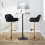 Daniella Gold and Black Velvet Contemporary Barstools (Set of 2) 14 Daniella Gold and Black Velvet Contemporary Barstools (Set of 2)