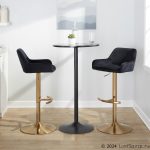 Daniella Gold and Black Velvet Contemporary Barstools (Set of 2) 15 Daniella Gold and Black Velvet Contemporary Barstools (Set of 2)