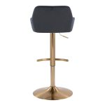 Daniella Gold and Black Velvet Contemporary Barstools (Set of 2) 20 Daniella Gold and Black Velvet Contemporary Barstools (Set of 2)