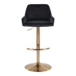 Daniella Gold and Black Velvet Contemporary Barstools (Set of 2) 21 Daniella Gold and Black Velvet Contemporary Barstools (Set of 2)