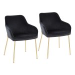 Daniella Gold and Black Velvet Contemporary Dining Chairs (Set of 2) 11 Daniella Gold and Black Velvet Contemporary Dining Chairs (Set of 2)