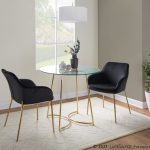 Daniella Gold and Black Velvet Contemporary Dining Chairs (Set of 2) 10 Daniella Gold and Black Velvet Contemporary Dining Chairs (Set of 2)