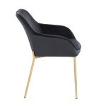 Daniella Gold and Black Velvet Contemporary Dining Chairs (Set of 2) 13 Daniella Gold and Black Velvet Contemporary Dining Chairs (Set of 2)
