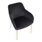 Daniella Gold and Black Velvet Contemporary Dining Chairs (Set of 2) 17 Daniella Gold and Black Velvet Contemporary Dining Chairs (Set of 2)