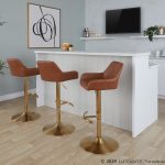 Daniella Gold and Camel Contemporary Adjustable Barstool (Set of 2) 11 Daniella Gold and Camel Contemporary Adjustable Barstool (Set of 2)