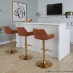 Daniella Gold and Camel Contemporary Adjustable Barstool (Set of 2) 10 Daniella Gold and Camel Contemporary Adjustable Barstool (Set of 2)