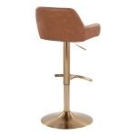 Daniella Gold and Camel Contemporary Adjustable Barstool (Set of 2) 15 Daniella Gold and Camel Contemporary Adjustable Barstool (Set of 2)