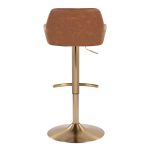 Daniella Gold and Camel Contemporary Adjustable Barstool (Set of 2) 16 Daniella Gold and Camel Contemporary Adjustable Barstool (Set of 2)