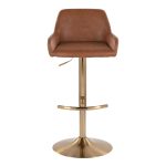Daniella Gold and Camel Contemporary Adjustable Barstool (Set of 2) 17 Daniella Gold and Camel Contemporary Adjustable Barstool (Set of 2)