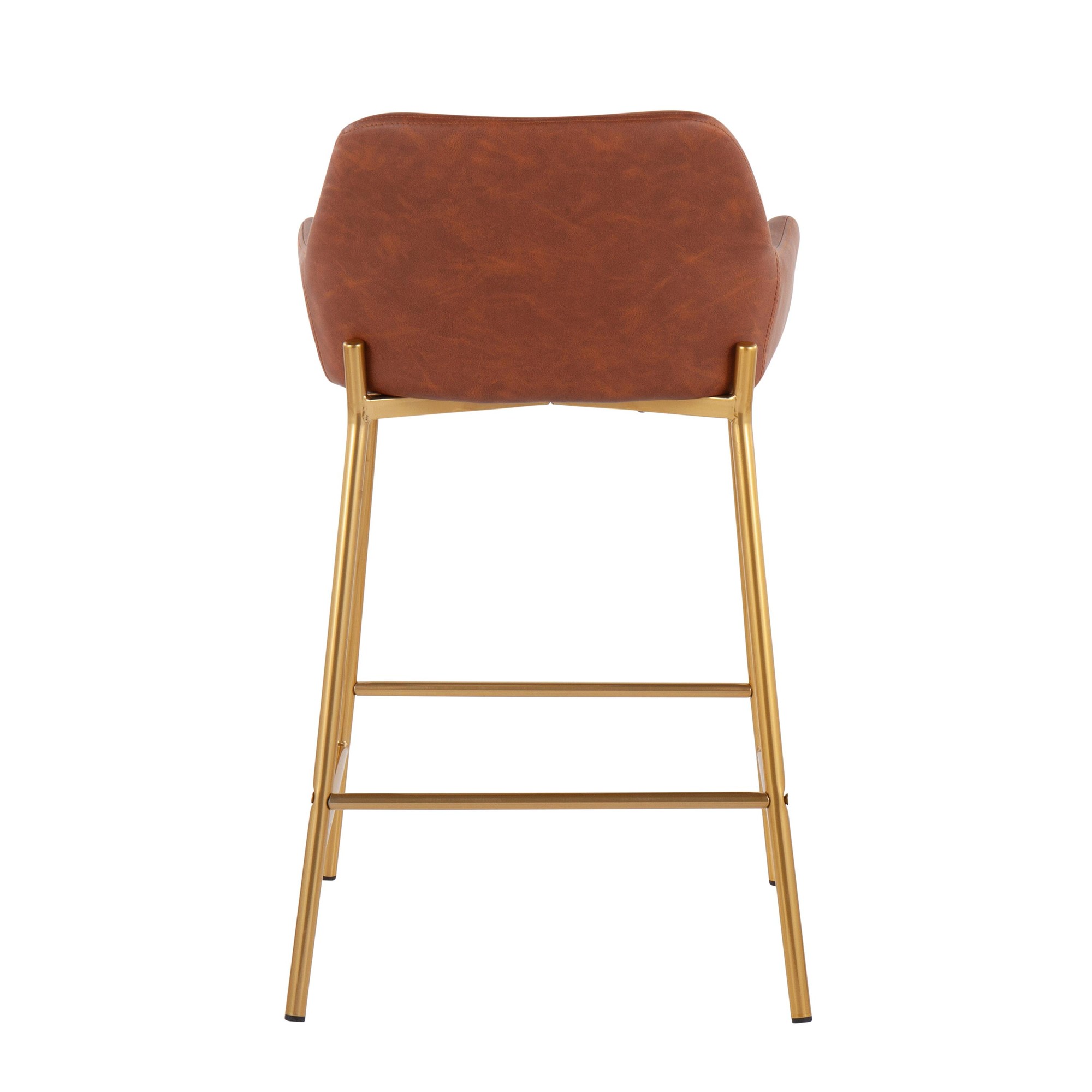 Daniella Gold and Camel Contemporary Counter Stools (Set of 2) 7 Daniella Gold and Camel Contemporary Counter Stools (Set of 2) - Image 7