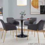Daniella Gold and Charcoal Contemporary Dining Chairs (Set of 2)