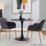 Daniella Gold and Charcoal Contemporary Dining Chairs (Set of 2)