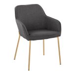 Daniella Gold and Charcoal Contemporary Dining Chairs (Set of 2)
