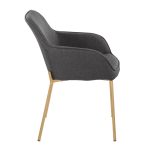 Daniella Gold and Charcoal Contemporary Dining Chairs (Set of 2)