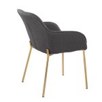 Daniella Gold and Charcoal Contemporary Dining Chairs (Set of 2)