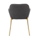 Daniella Gold and Charcoal Contemporary Dining Chairs (Set of 2)