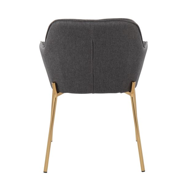 Daniella Gold and Charcoal Contemporary Dining Chairs Set of 2 6