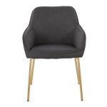 Daniella Gold and Charcoal Contemporary Dining Chairs (Set of 2)