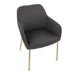 Daniella Gold and Charcoal Contemporary Dining Chairs (Set of 2)