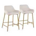 Daniella Gold and Cream Contemporary Counter Stools (Set of 2) 14 Daniella Gold and Cream Contemporary Counter Stools (Set of 2)