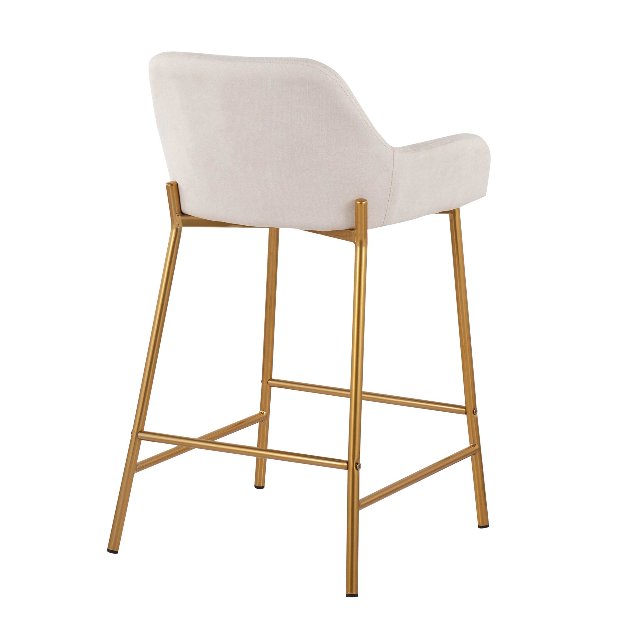 Daniella Gold and Cream Contemporary Counter Stools (Set of 2) 6 Daniella Gold and Cream Contemporary Counter Stools (Set of 2) - Image 6