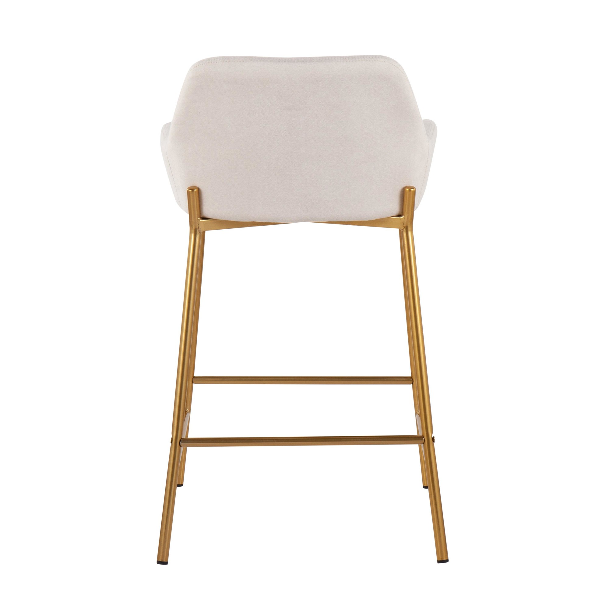 Daniella Gold and Cream Contemporary Counter Stools (Set of 2) 7 Daniella Gold and Cream Contemporary Counter Stools (Set of 2) - Image 7