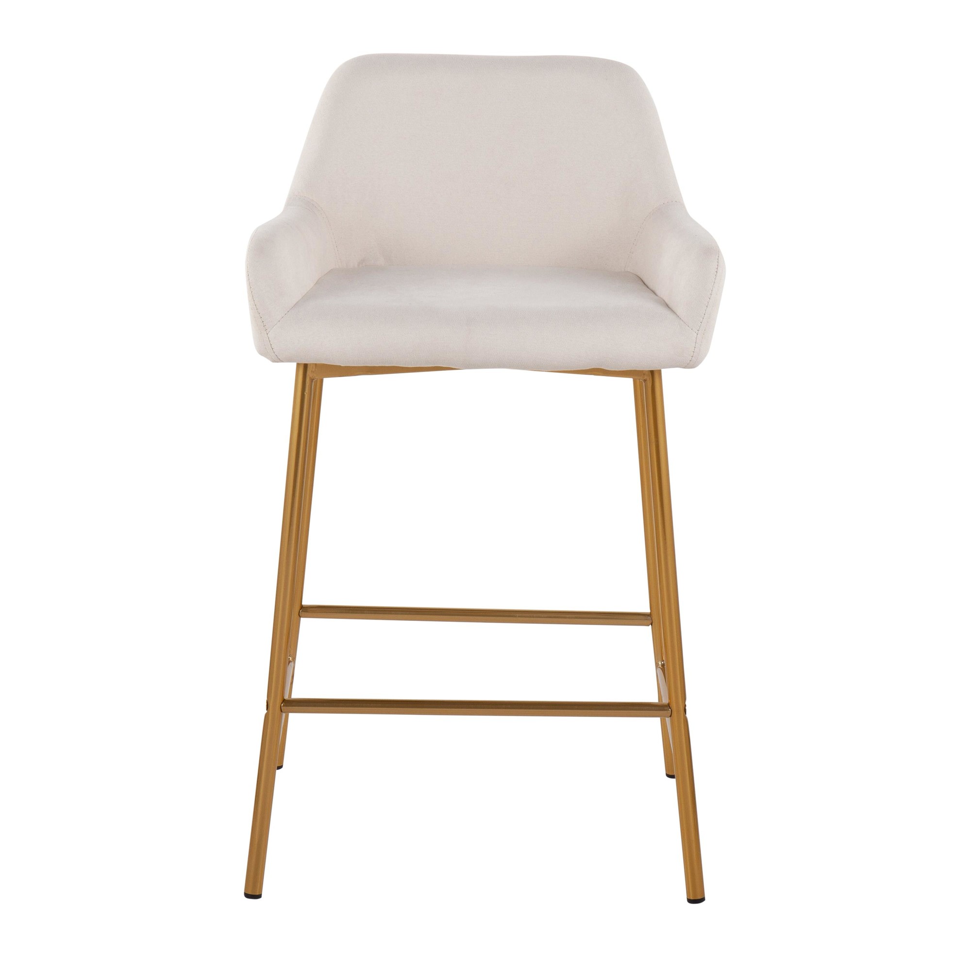 Daniella Gold and Cream Contemporary Counter Stools (Set of 2) 8 Daniella Gold and Cream Contemporary Counter Stools (Set of 2) - Image 8