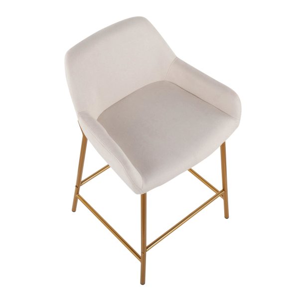 Daniella Gold and Cream Contemporary Counter Stools Set of 2 8