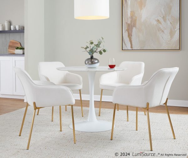 Daniella Gold and Cream Contemporary Dining Chairs Set of 2 1