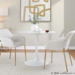 Daniella Gold and Cream Contemporary Dining Chairs (Set of 2)