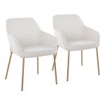Daniella Gold and Cream Contemporary Dining Chairs (Set of 2)