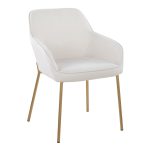 Daniella Gold and Cream Contemporary Dining Chairs (Set of 2)