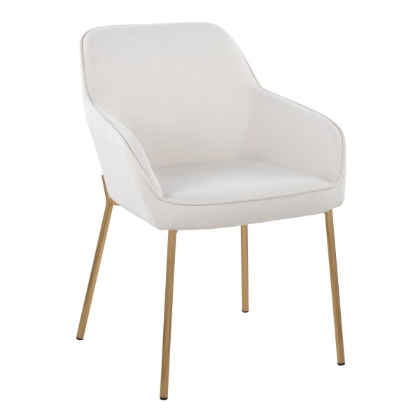 Daniella Gold and Cream Contemporary Dining Chairs Set of 2 3
