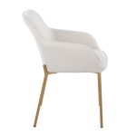 Daniella Gold and Cream Contemporary Dining Chairs (Set of 2)