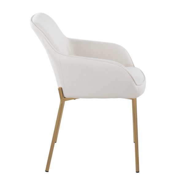 Daniella Gold and Cream Contemporary Dining Chairs Set of 2 4
